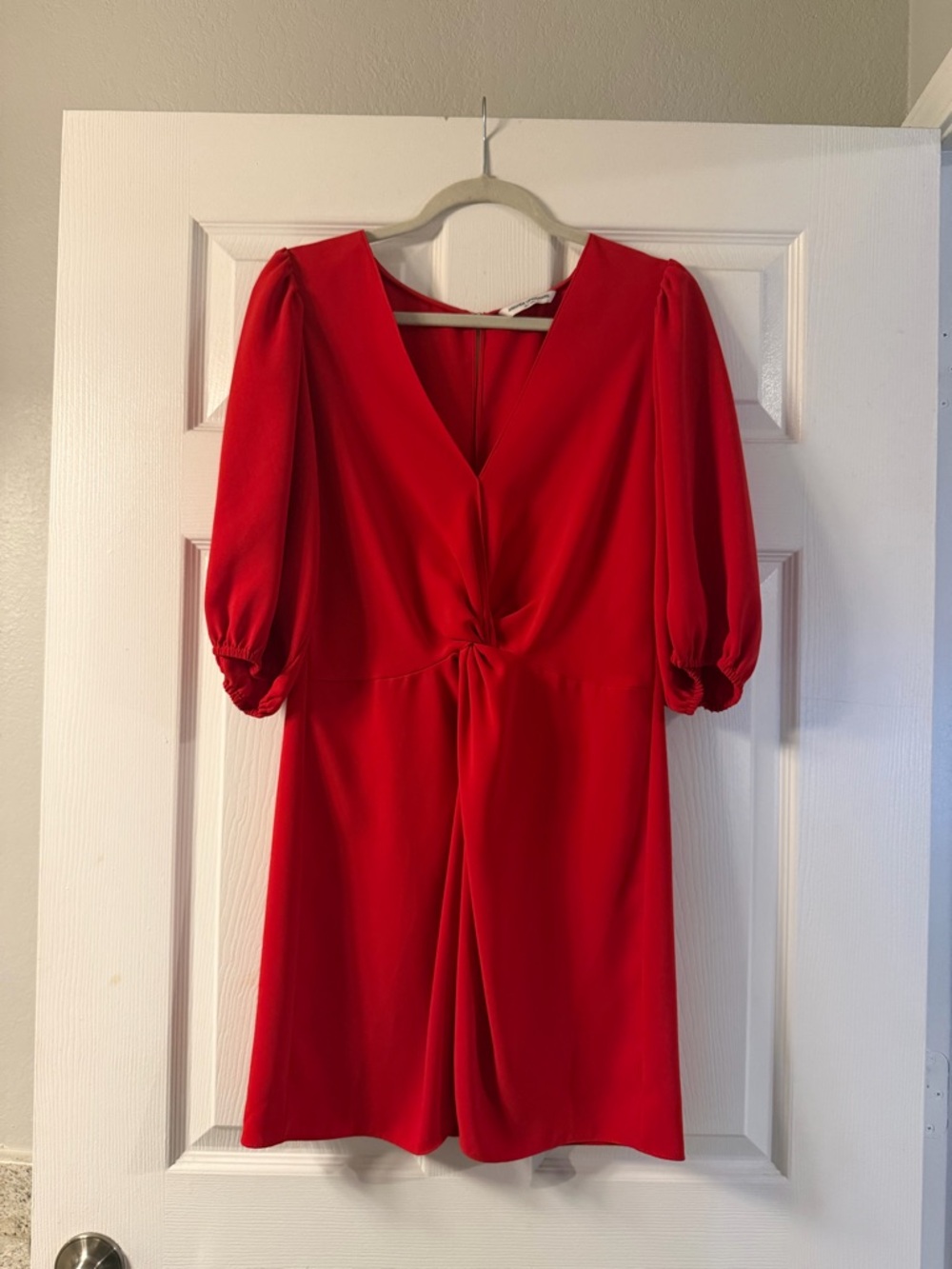 Amanda Uprichard Red Twist-Front Mini Dress